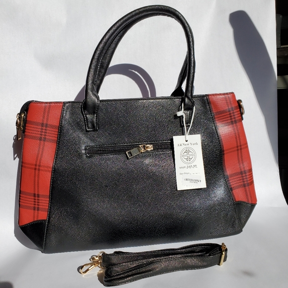 Handbags - Sold Red & Black plaid satchel